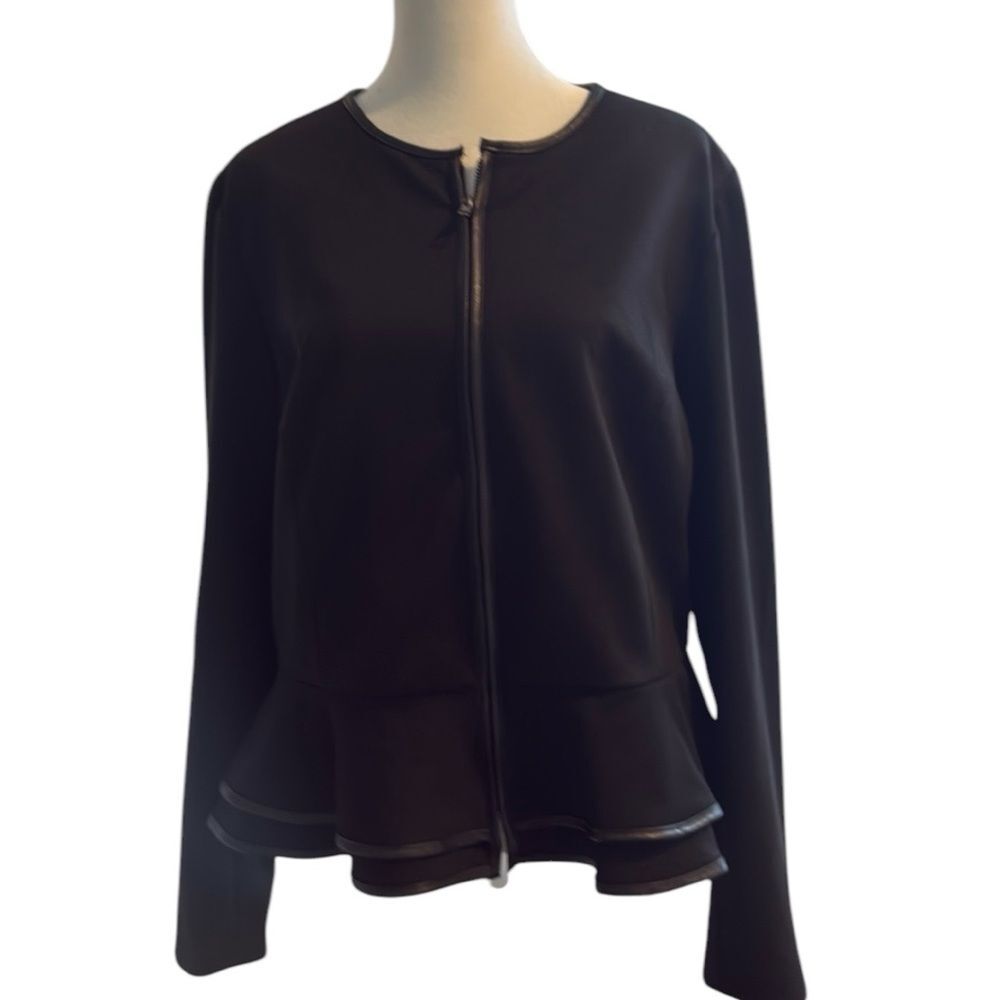 Cynthia Rowley Jacket Blazer Ruffle Black Size Large NWT